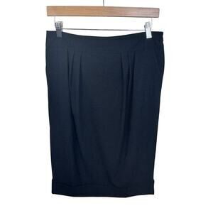 BURBERRY‎ LONDON Black Wool Pleated High Rise Pencil Skirt Cuffed Hem
Sz US4 UK6